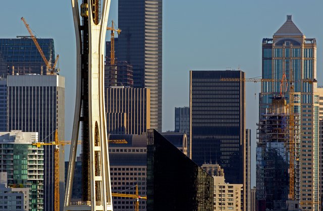 Seattle skyline is tops in construction cranes — more than any other U.S. city