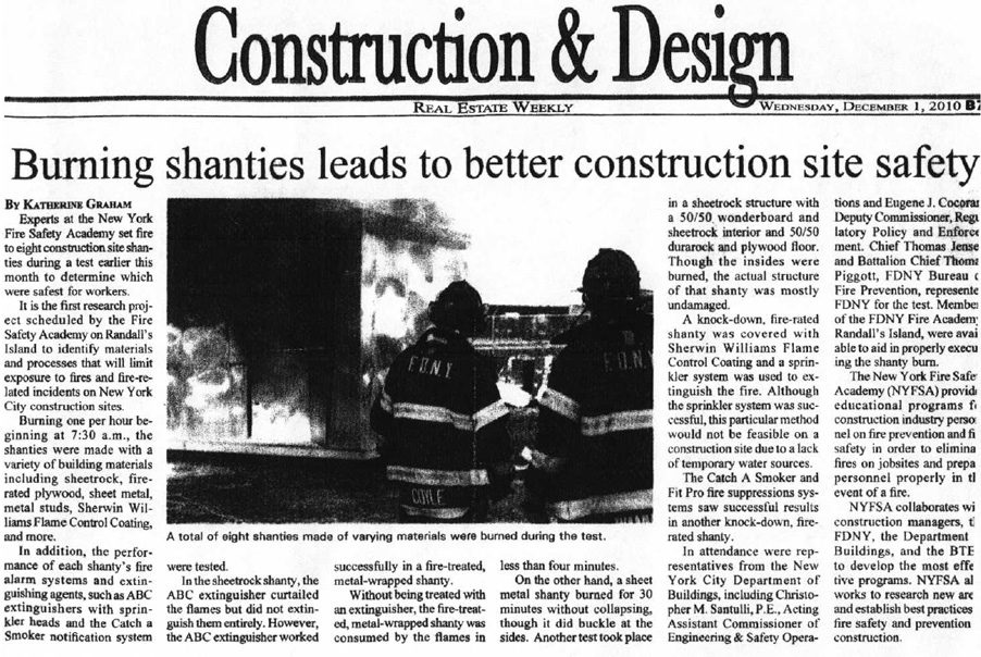 Burning shanties leads to better construction site safety