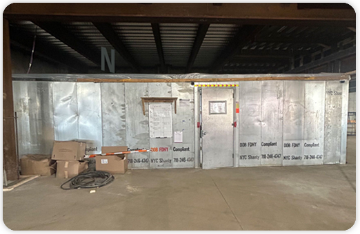 Z.Lock panels on heavy duty metal shanty NYC