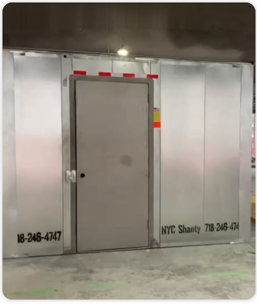 Z.Lock panels on heavy duty metal shanty NYC